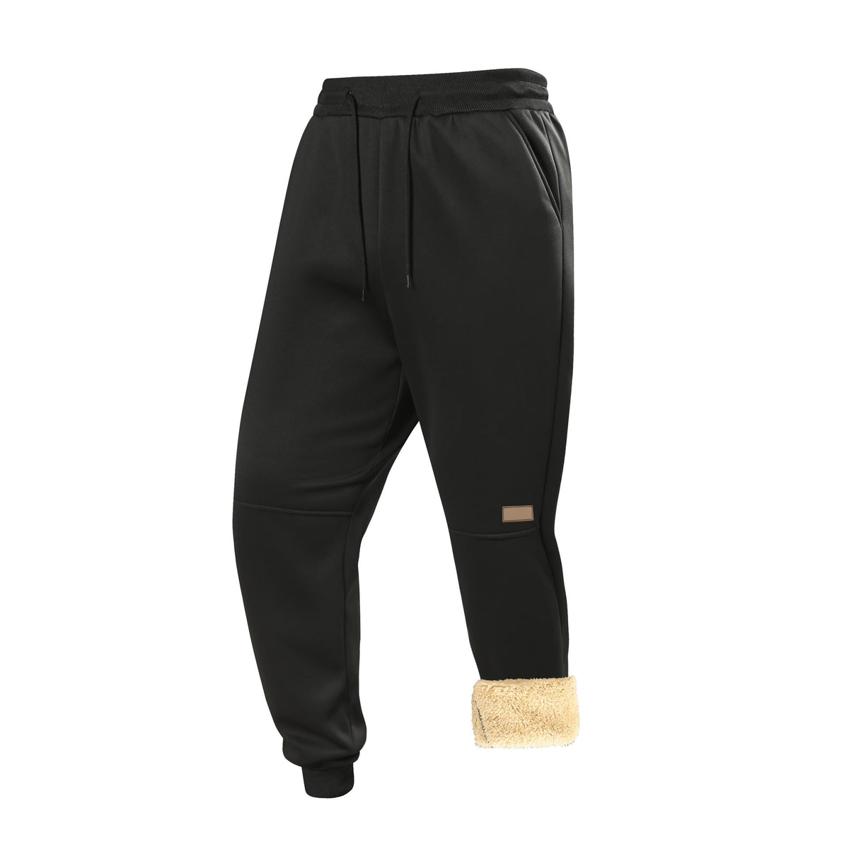Men's Fleece-Lined Jogging Trousers Drawstring Waist Relaxed Fit Casual Wear