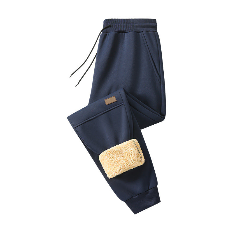 Men's Fleece-Lined Jogging Trousers Drawstring Waist Relaxed Fit Casual Wear