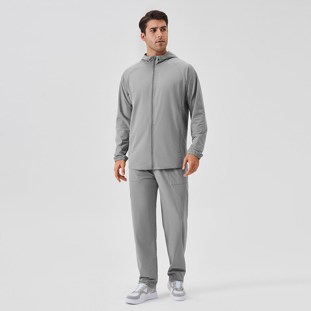 Men's Hooded Zip Jacket Casual Fit Long Sleeve Sporty Everyday Wear