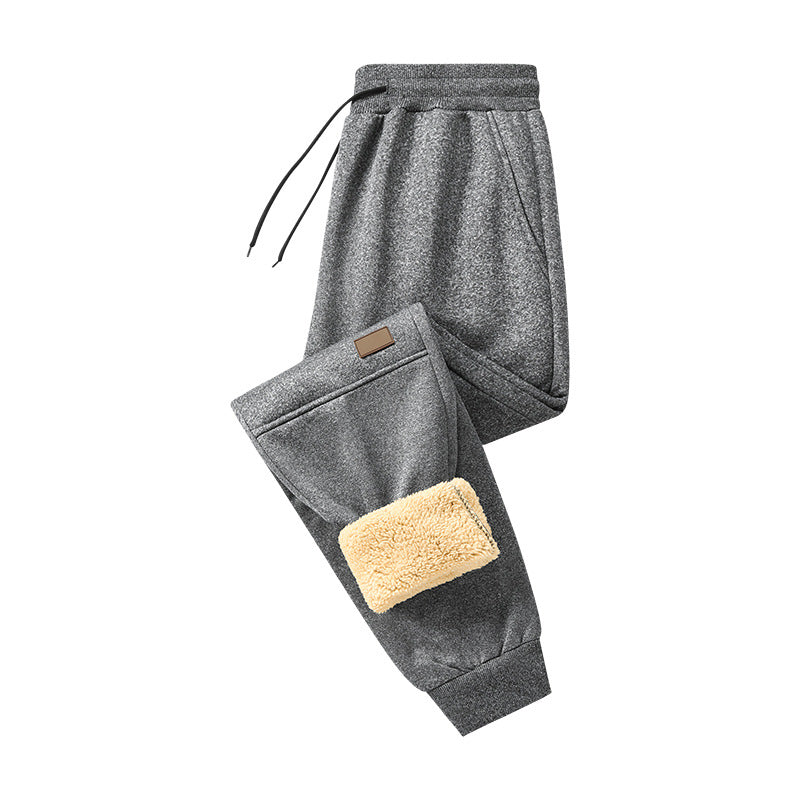 Men's Fleece-Lined Jogging Trousers Drawstring Waist Relaxed Fit Casual Wear