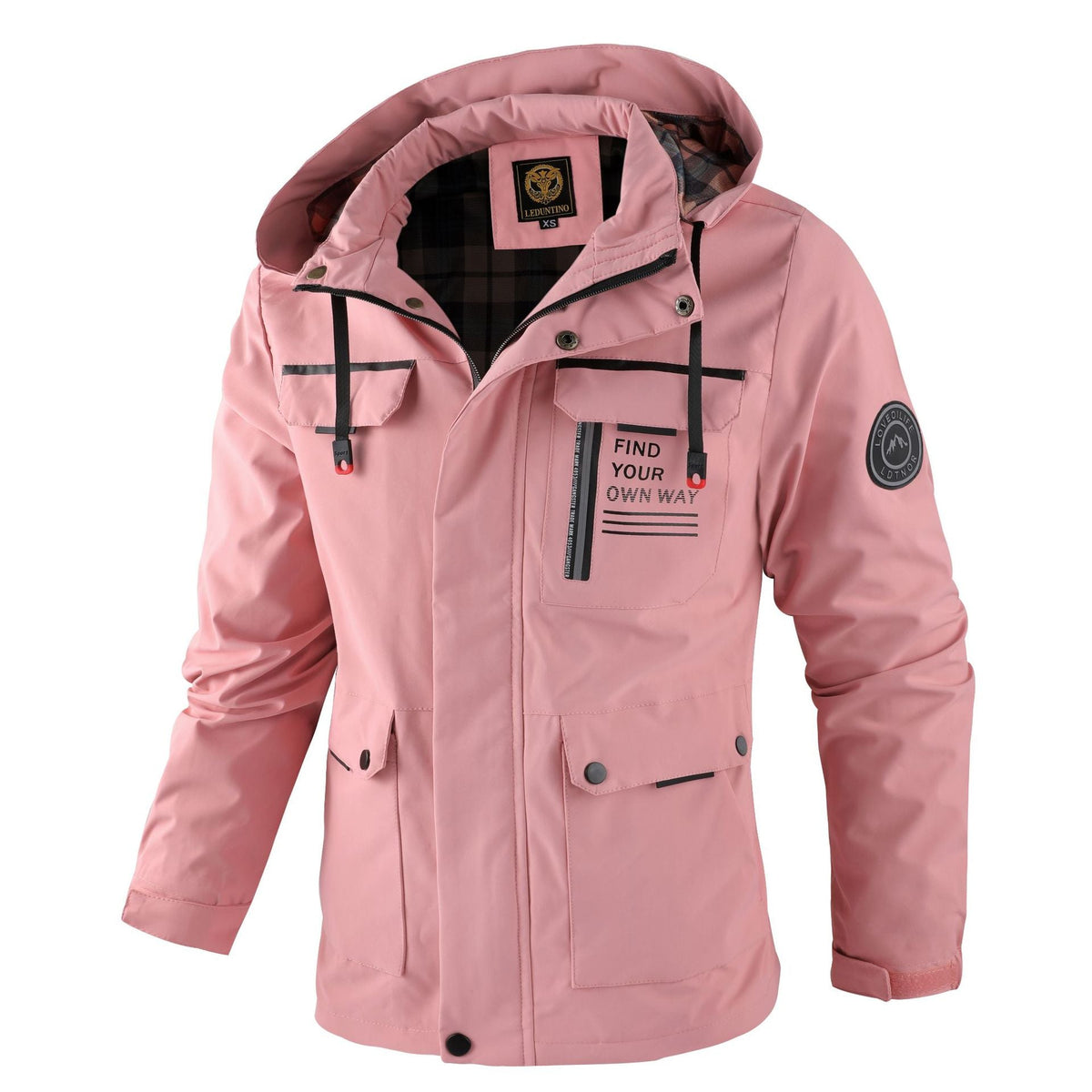 Men's Flared Hooded Jacket Casual Fit Long Sleeve Zippered Outdoor Wear