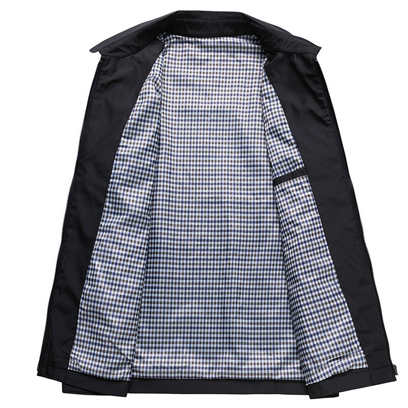 Men’s Stylish Windproof Harrington Jacket | Checked Lining