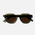 Men’s Stylish Olive Dusk Sunglasses | Trendy Brown Lens Panto Style