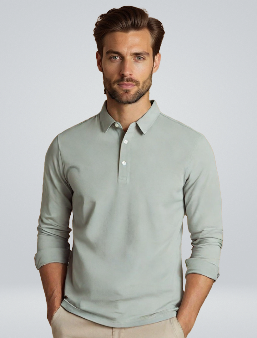 Men's Polo Shirt Long-Sleeve Classic Collar Relaxed Fit Casual Smart-Casual Everyday Golf Sport Versatile Ludlow