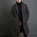 Men's Overcoat Wool Blend Long Single-Breasted Warm Tailored Formal Smart-Casual Business Layering Everyday Aldous