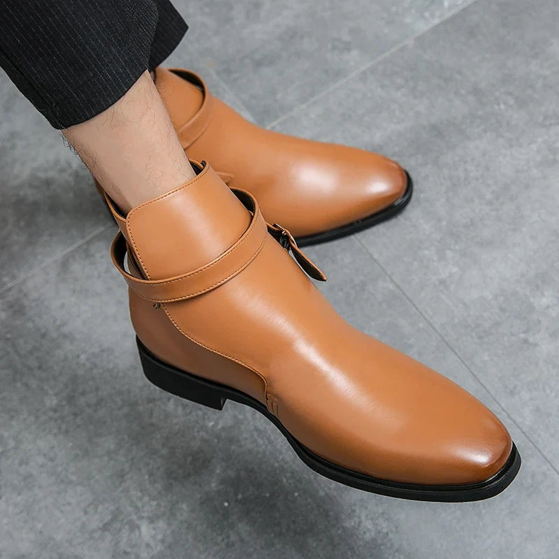 Men's Casual Slip-On Ankle Boots Stylish Everyday Versatile Footwear