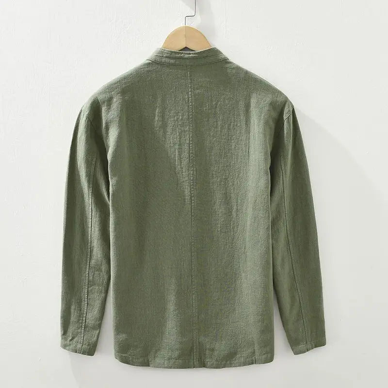Men's Linen Shirt Collar Long Sleeve