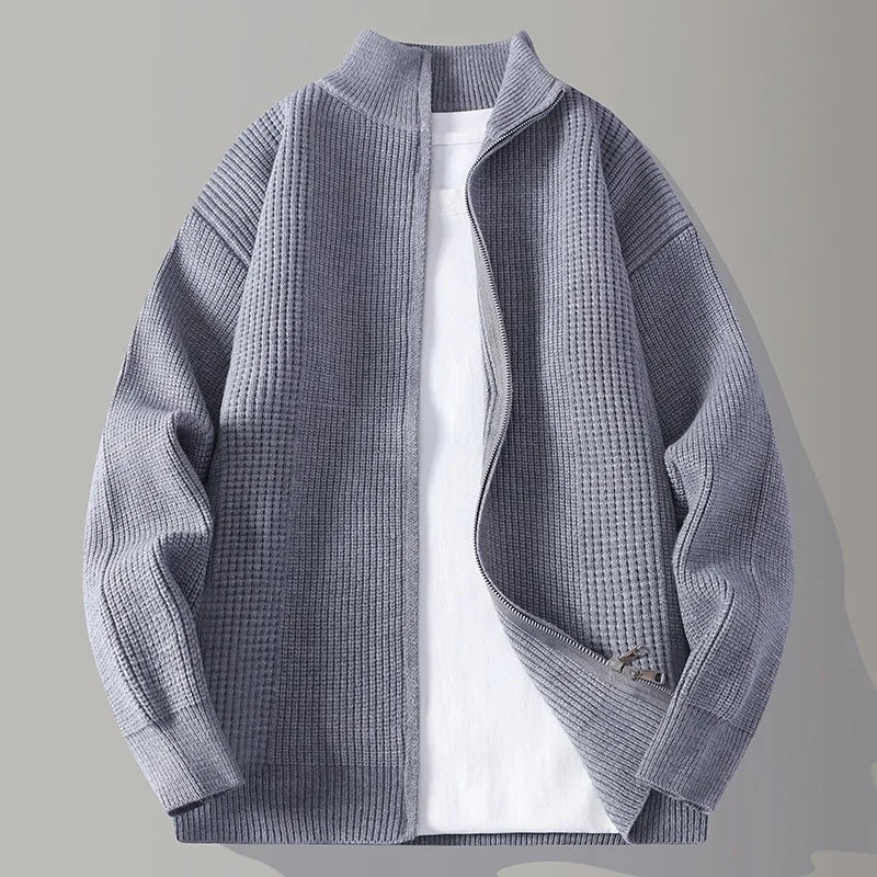 Men's Casual Waffle Knit Sweater Long Sleeve Crew Neck Relaxed Fit Everyday