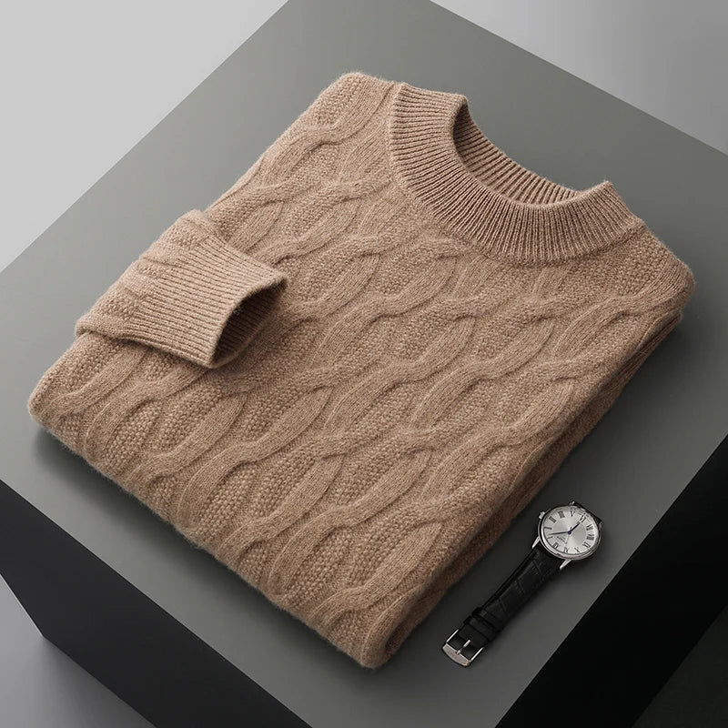 Men's Cable Knit Sweater Crew Neck Long Sleeve Casual Everyday Wear