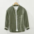 Men's Linen Shirt Collar Long Sleeve