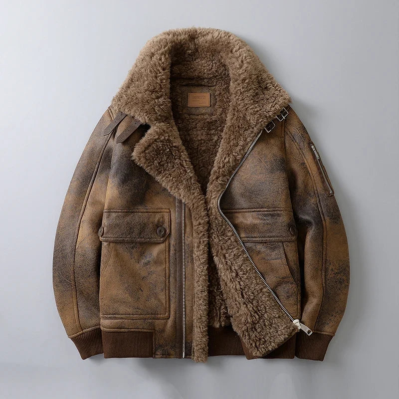 Men's Aviator Jacket Zip-Up Collared Classic Style Casual Everyday