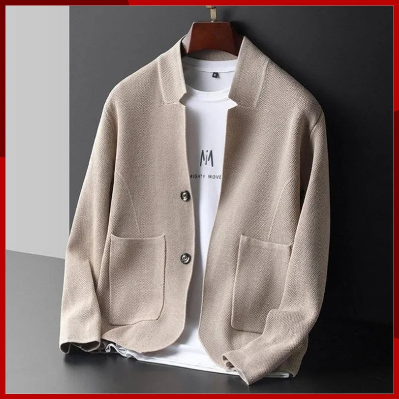 Men's Knit Cardigan Stand Collar Long Sleeve Casual Layering Everyday