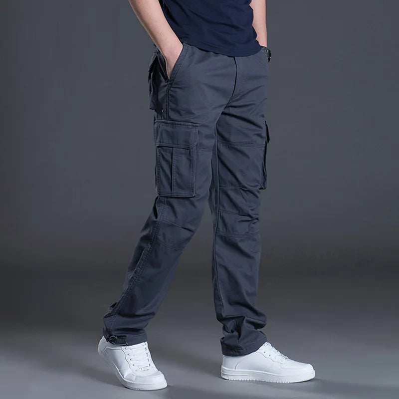 Men's Cargo Trousers Relaxed Fit Utility Pockets Versatile Casual Wear