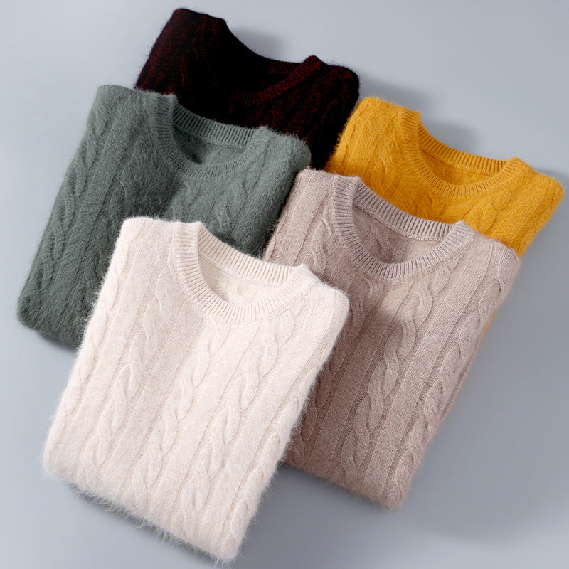 Men's Cable Knit Sweater Regular Fit Long Sleeve Crew Neck Casual Everyday