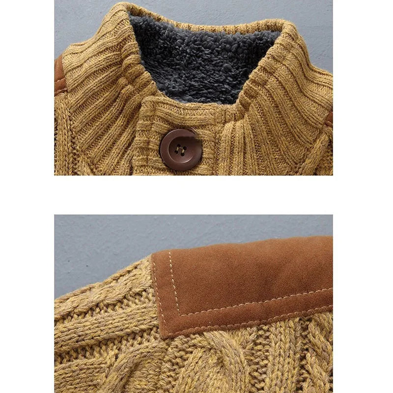 Men's Cable Knit Sweater Relaxed Fit Long Sleeve Crew Neck Casual Everyday