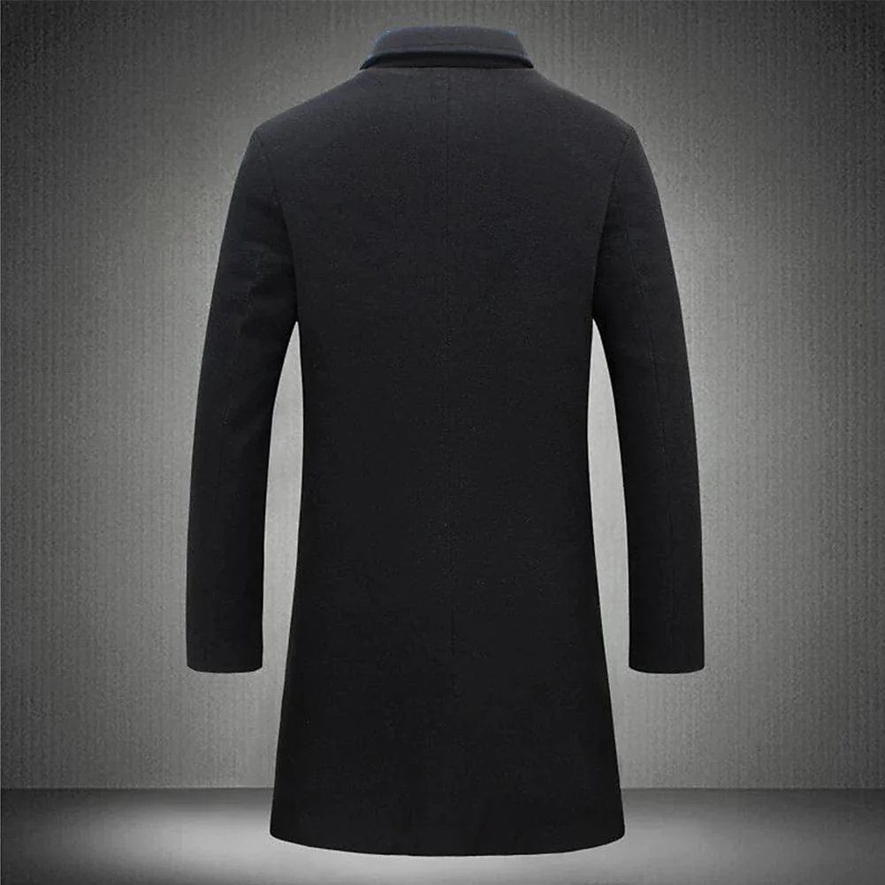 Men's Overcoat Wool Blend Long Single-Breasted Warm Tailored Formal Smart-Casual Business Layering Everyday Aldous