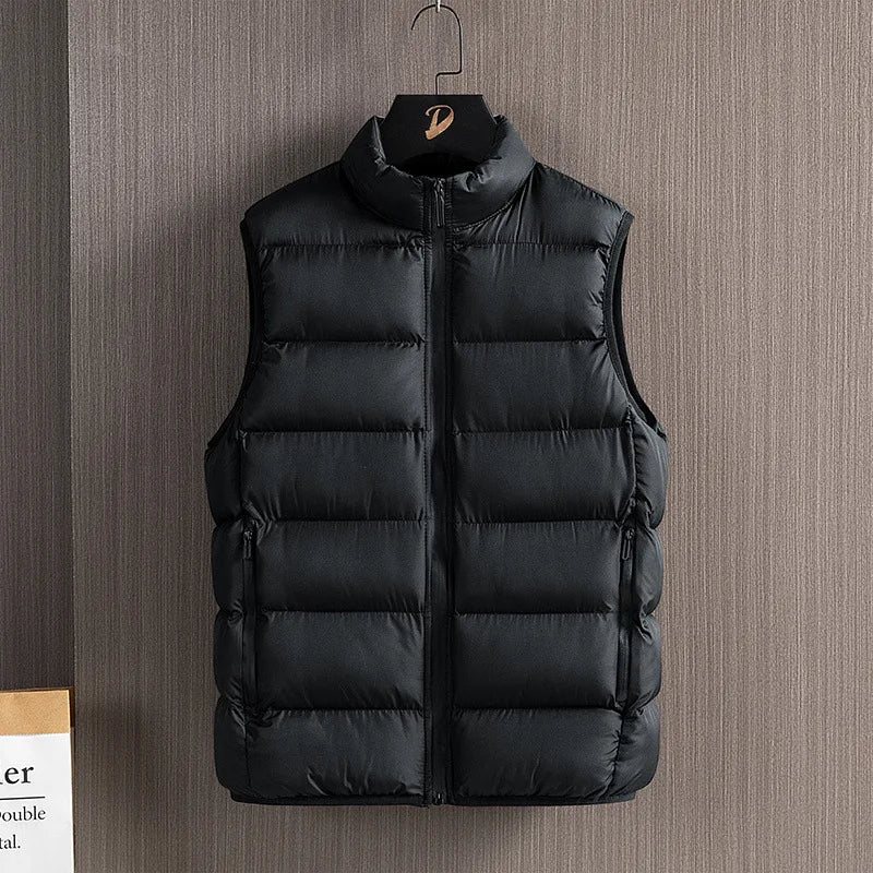 Men's Puffer Vest Insulated Zip-Up Stand Collar Casual Layering