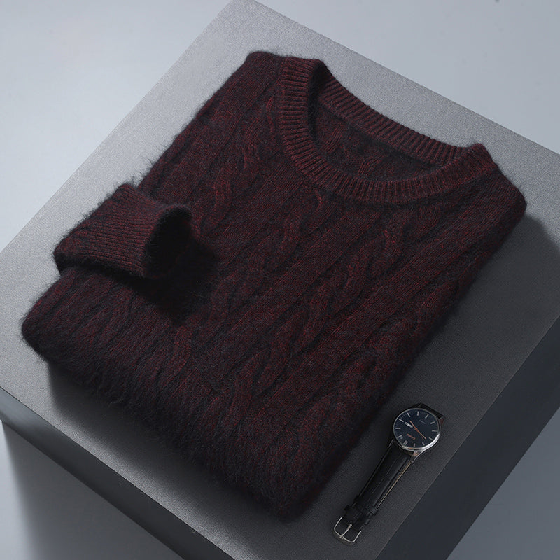 Men's Cable Knit Sweater Regular Fit Long Sleeve Crew Neck Casual Everyday