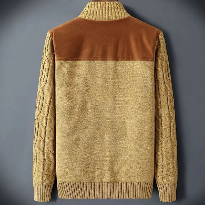 Men's Cable Knit Sweater Relaxed Fit Long Sleeve Crew Neck Casual Everyday