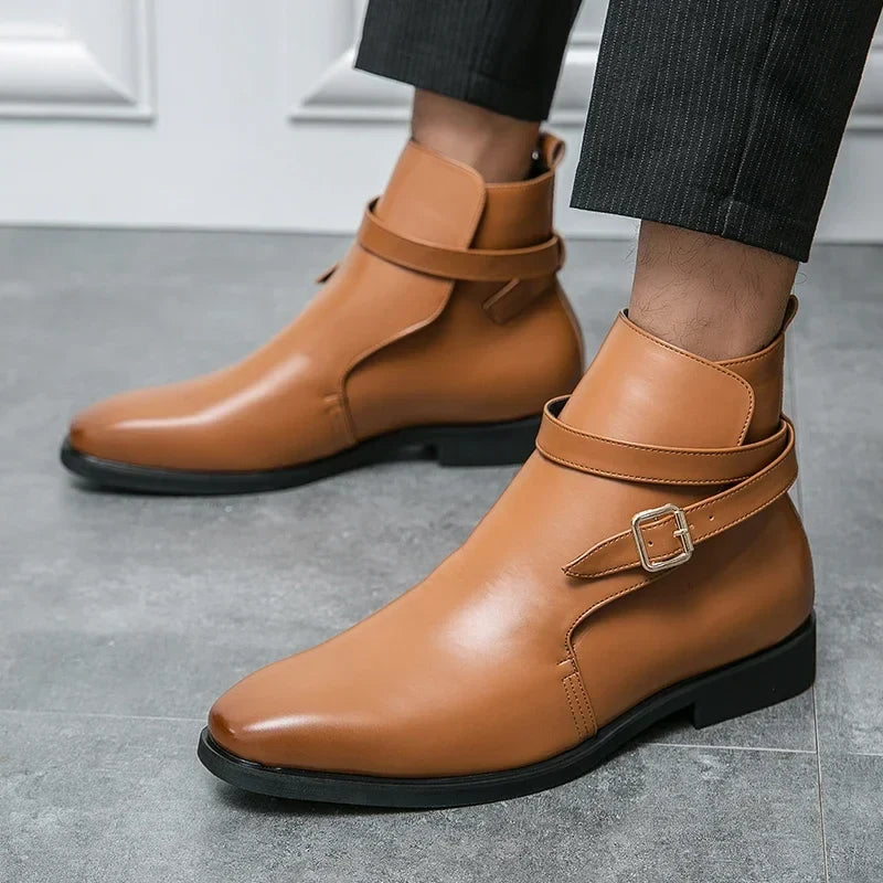 Men's Casual Slip-On Ankle Boots Stylish Everyday Versatile Footwear