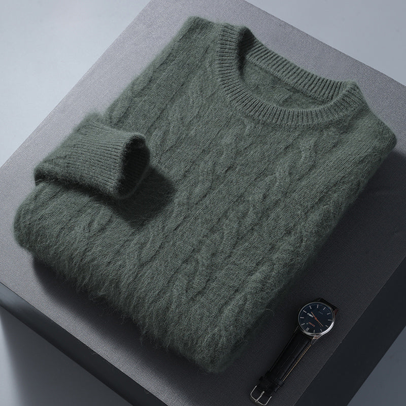 Men's Cable Knit Sweater Regular Fit Long Sleeve Crew Neck Casual Everyday