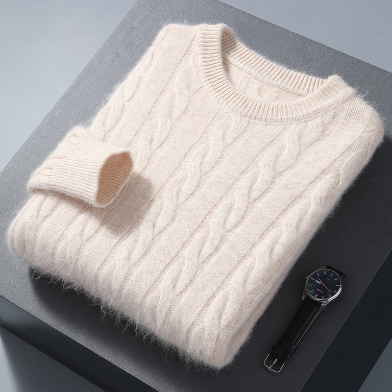 Men's Cable Knit Sweater Regular Fit Long Sleeve Crew Neck Casual Everyday