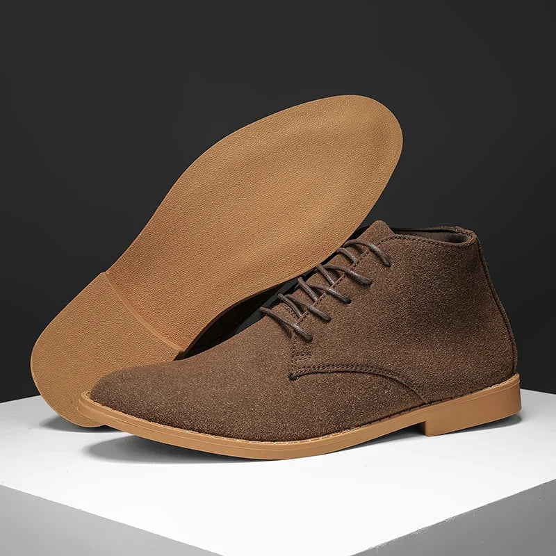 Men's Suede Chukka Boots Casual Lace-Up Ankle Height Versatile Everyday