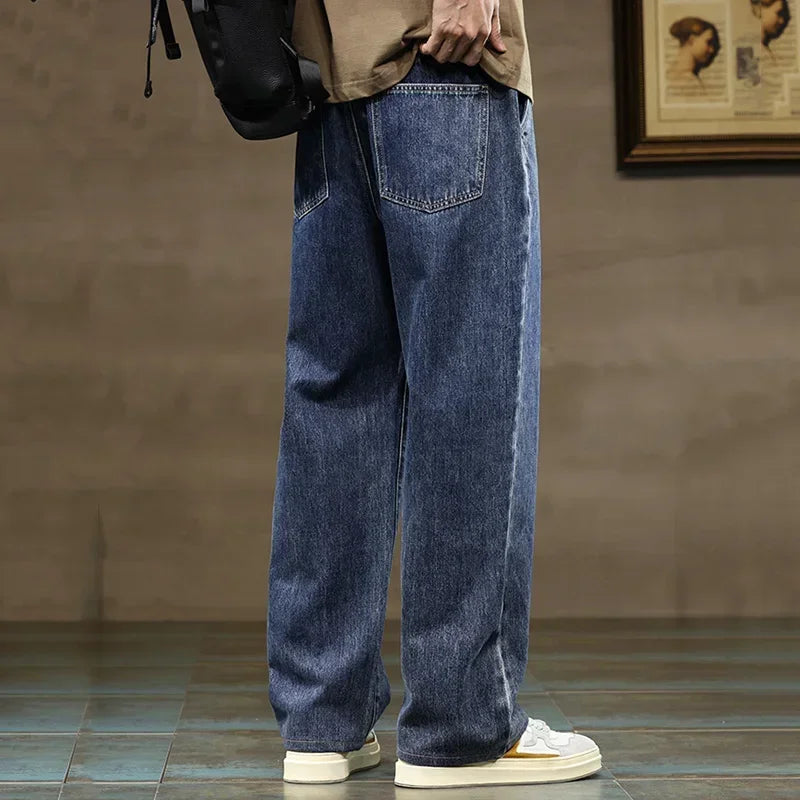 Men's Casual Drawstring Jeans Relaxed Fit Versatile Everyday Style