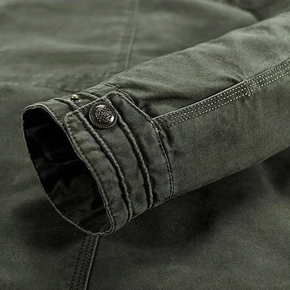 Men's Field Jacket Utility Design Versatile Fit Layered Outdoor Style