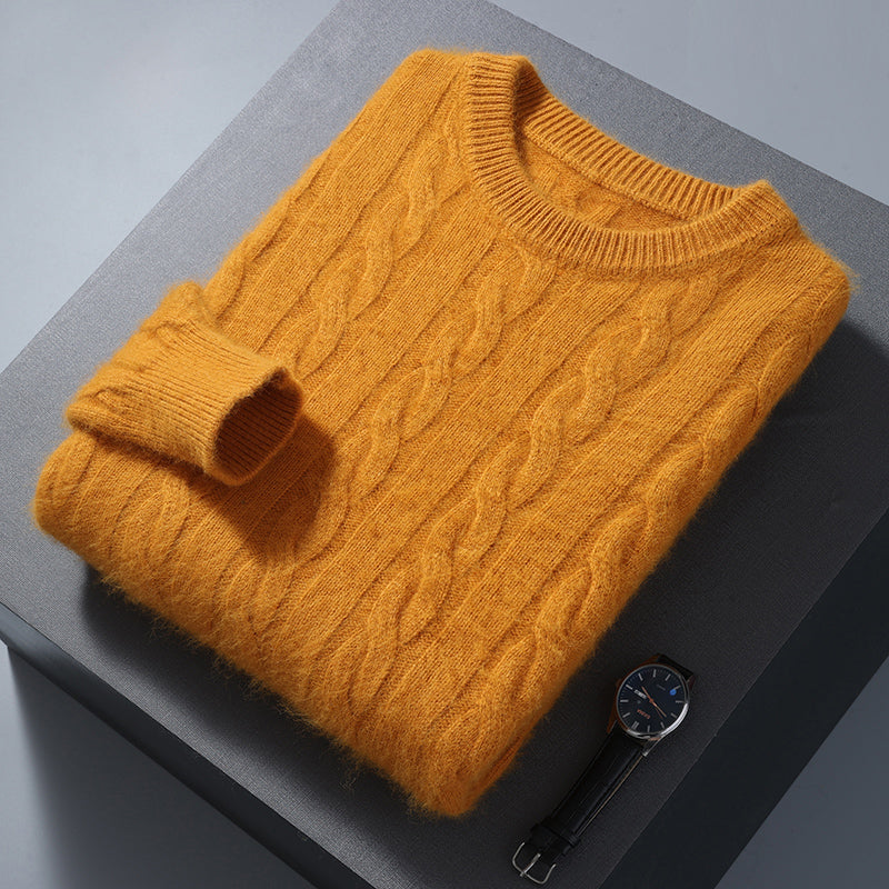 Men's Cable Knit Sweater Regular Fit Long Sleeve Crew Neck Casual Everyday