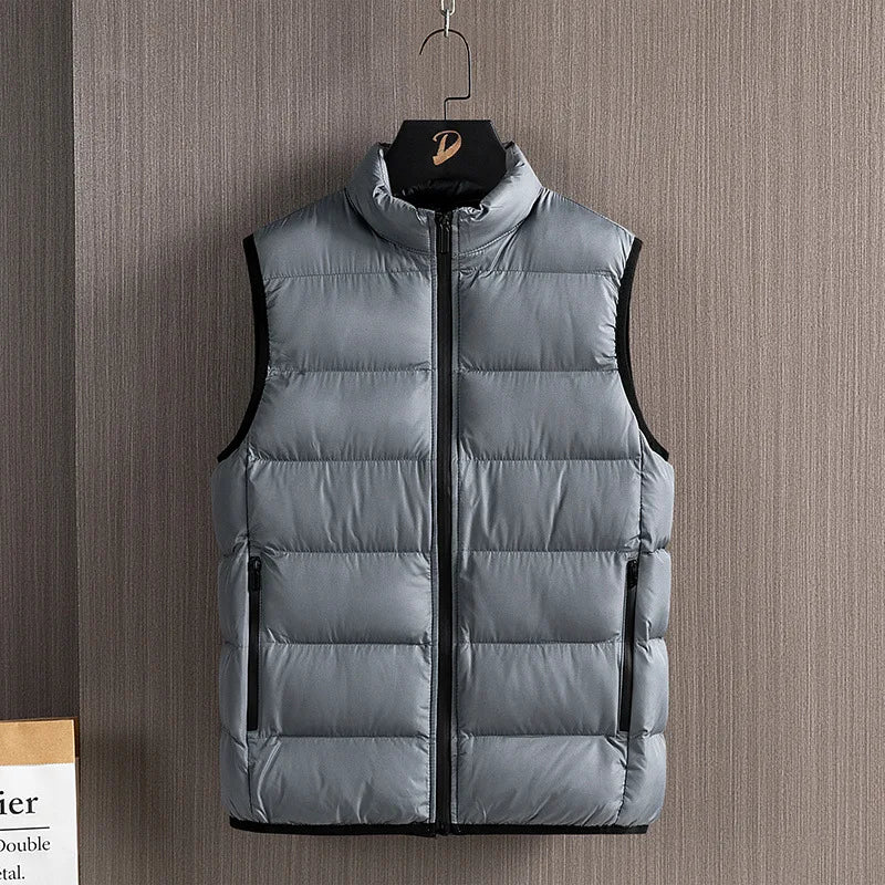Men's Puffer Vest Insulated Zip-Up Stand Collar Casual Layering