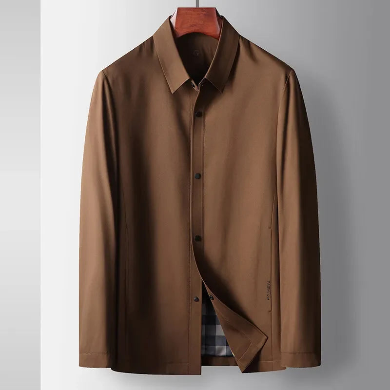 Men's Casual Jacket Slim Fit Zip-Up Collar Everyday Wear