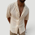 Men's Relaxed Fit Summer Shirt Short-Sleeve Collared Casual Beachwear