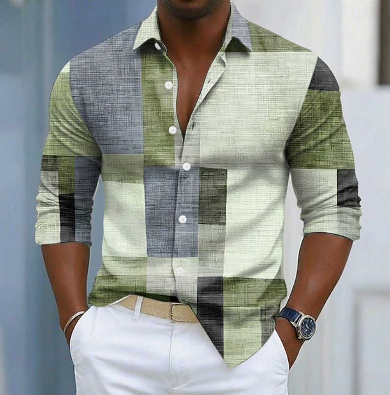 Men's Stylish Color Block Shirt | Casual