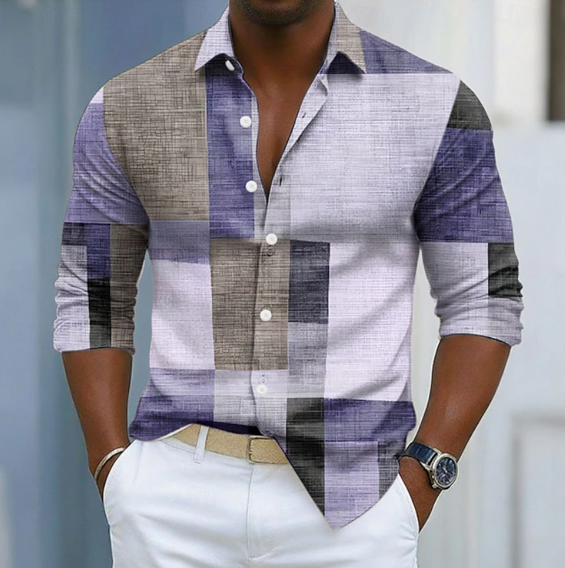 Men's Stylish Color Block Shirt | Casual