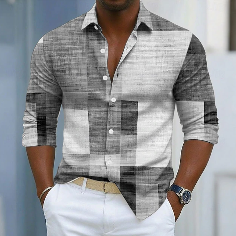 Men's Stylish Color Block Shirt | Casual
