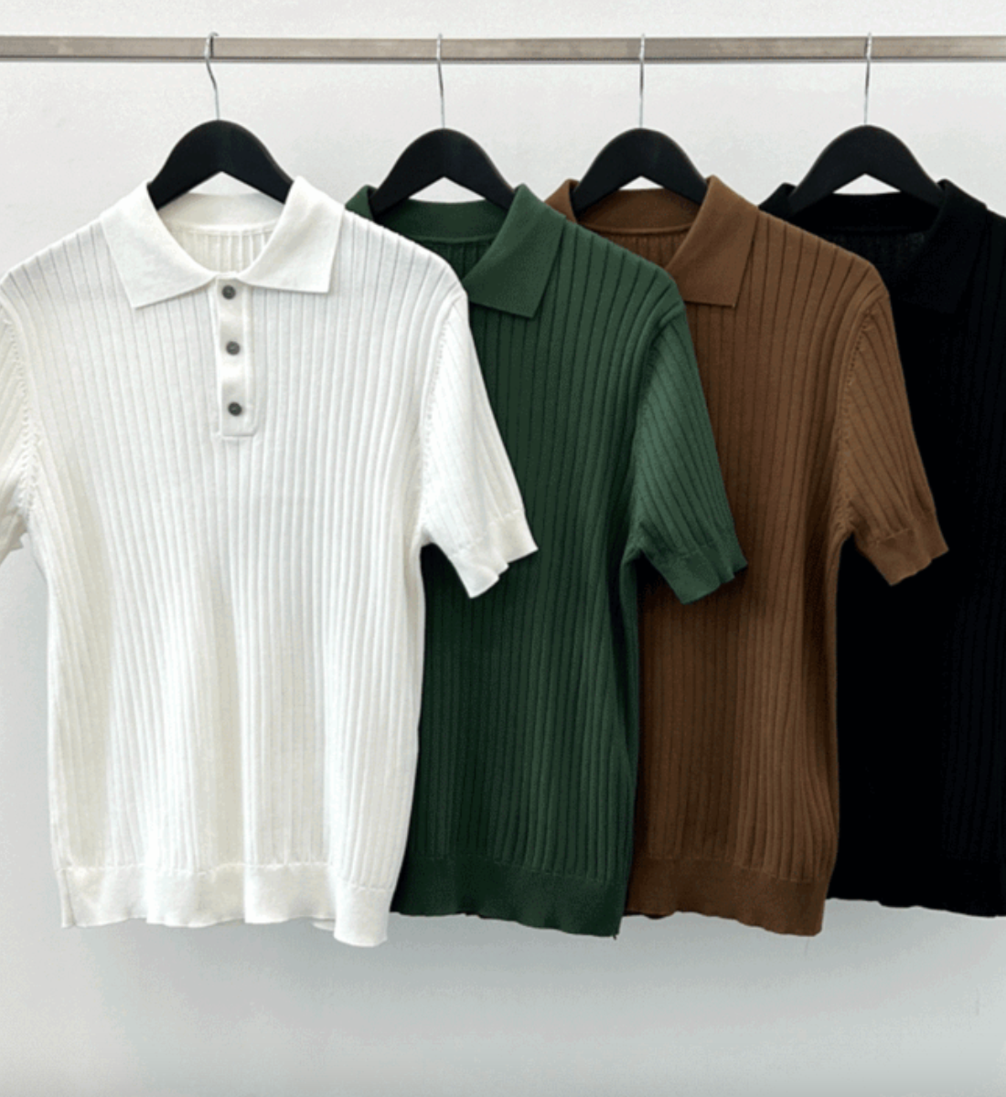 Men’s Casual Ribbed Polo | Stylish