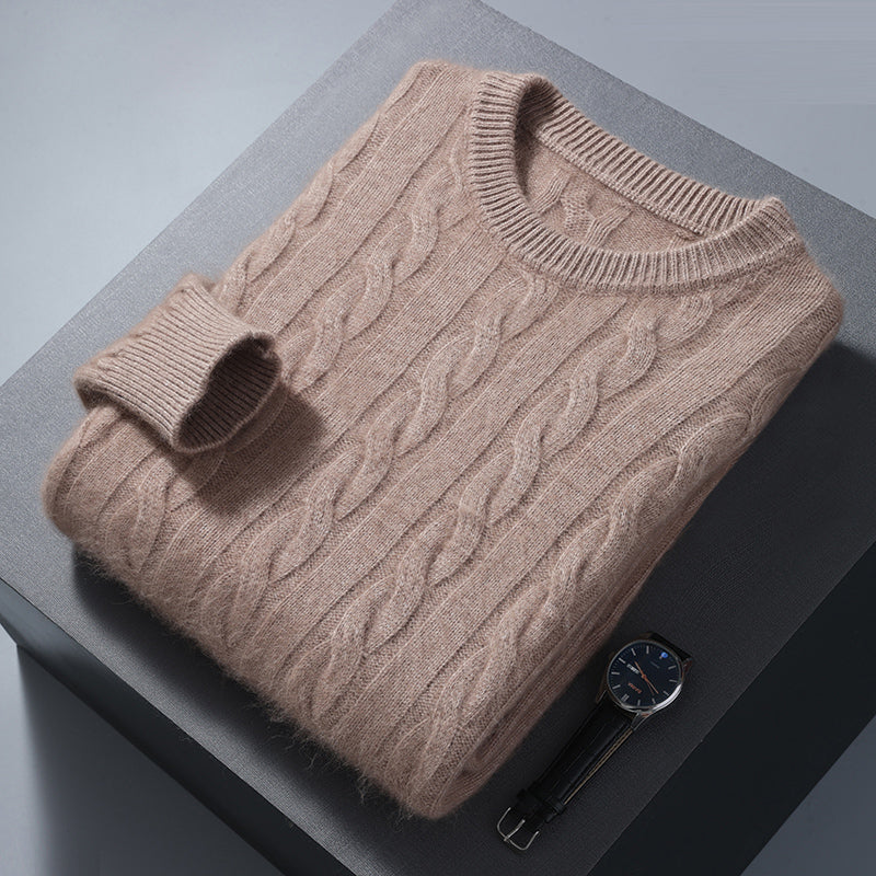 Men's Cable Knit Sweater Regular Fit Long Sleeve Crew Neck Casual Everyday