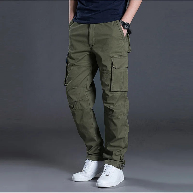 Men's Cargo Trousers Relaxed Fit Utility Pockets Versatile Casual Wear