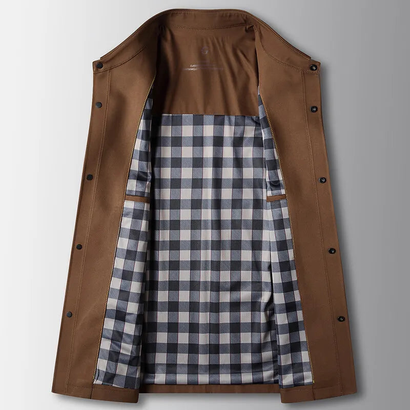 Men's Casual Jacket Slim Fit Zip-Up Collar Everyday Wear
