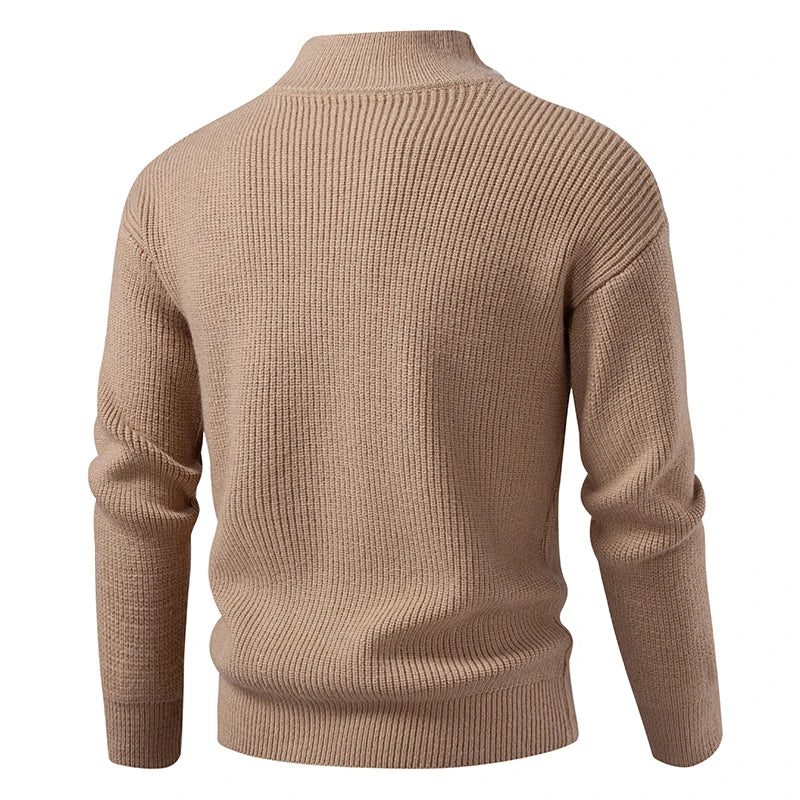 Men's Textured Zip Cardigan Relaxed Fit Long Sleeve Casual Layering