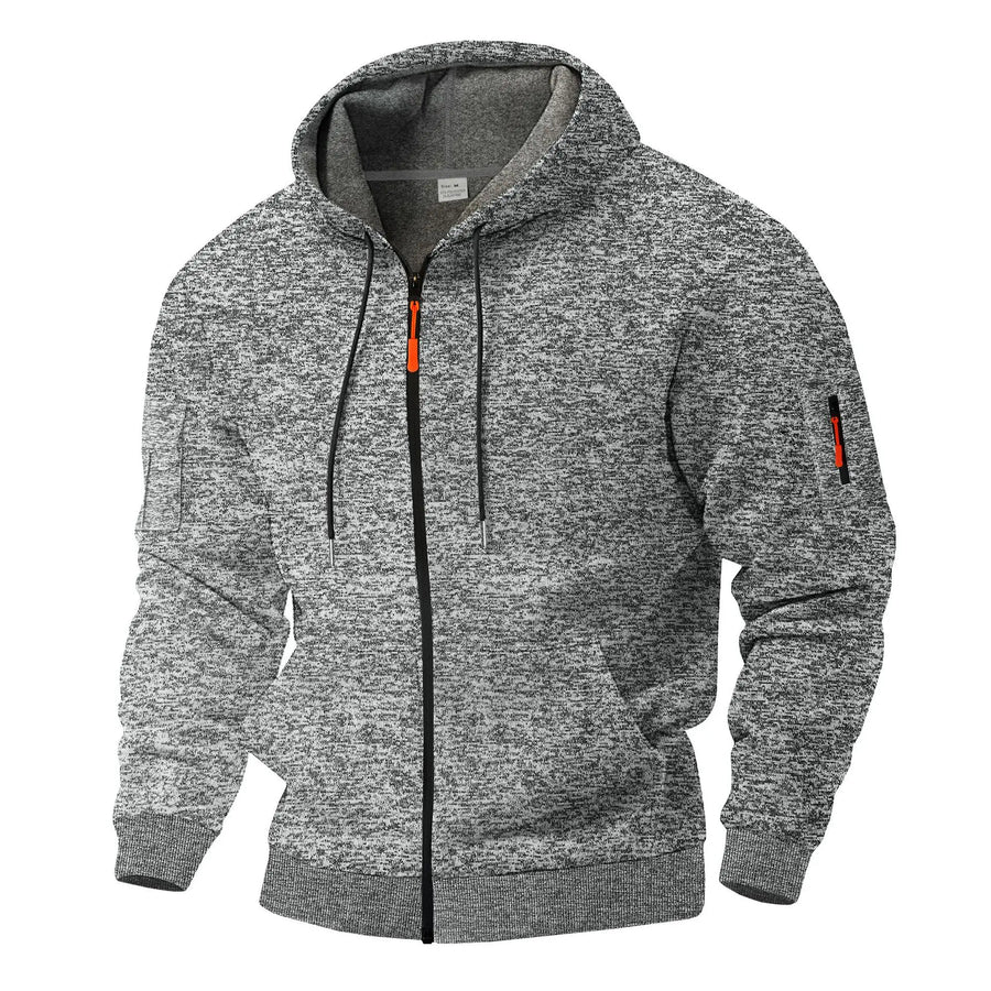 Men's Zip-Up Fleece Jacket Relaxed Fit Long Sleeve Casual Layering