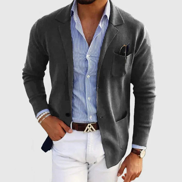 Men's Casual Blazer Notched Lapel Single-Breasted Slim Fit Tailored Smart-Casual Office Business Formal Everyday