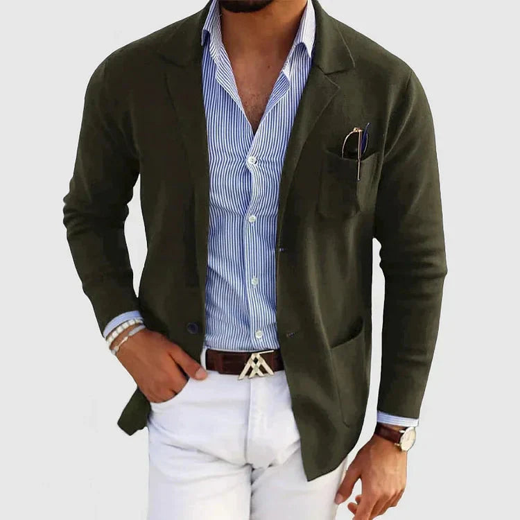 Men's Casual Blazer Notched Lapel Single-Breasted Slim Fit Tailored Smart-Casual Office Business Formal Everyday