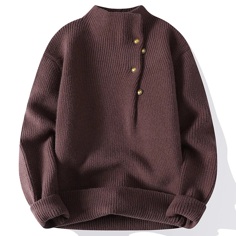 Men's Casual Wool Sweater Relaxed Fit Crew Neck Long Sleeve Everyday Wear
