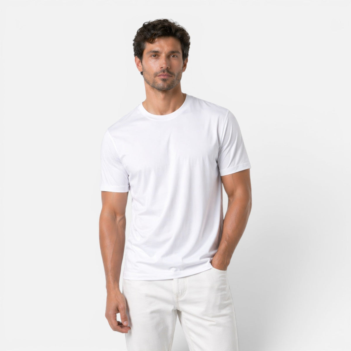 Men's Cool Touch T-Shirt Short-Sleeve Crew Neck Lightweight Breathable Casual Everyday Layering Sport Versatile Kai