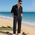 Men's Two-Piece Set Shirt & Trousers Matching Elegant Smart-Casual Casual Everyday Holiday Outfit Co-Ord Brayden