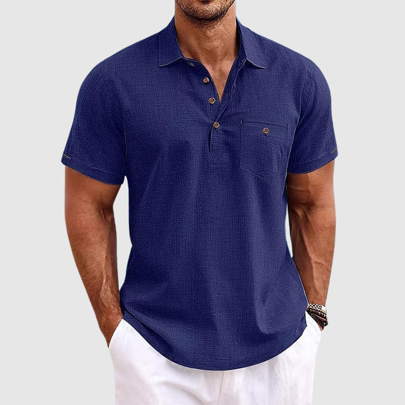 Men's Short Sleeve Linen Shirt