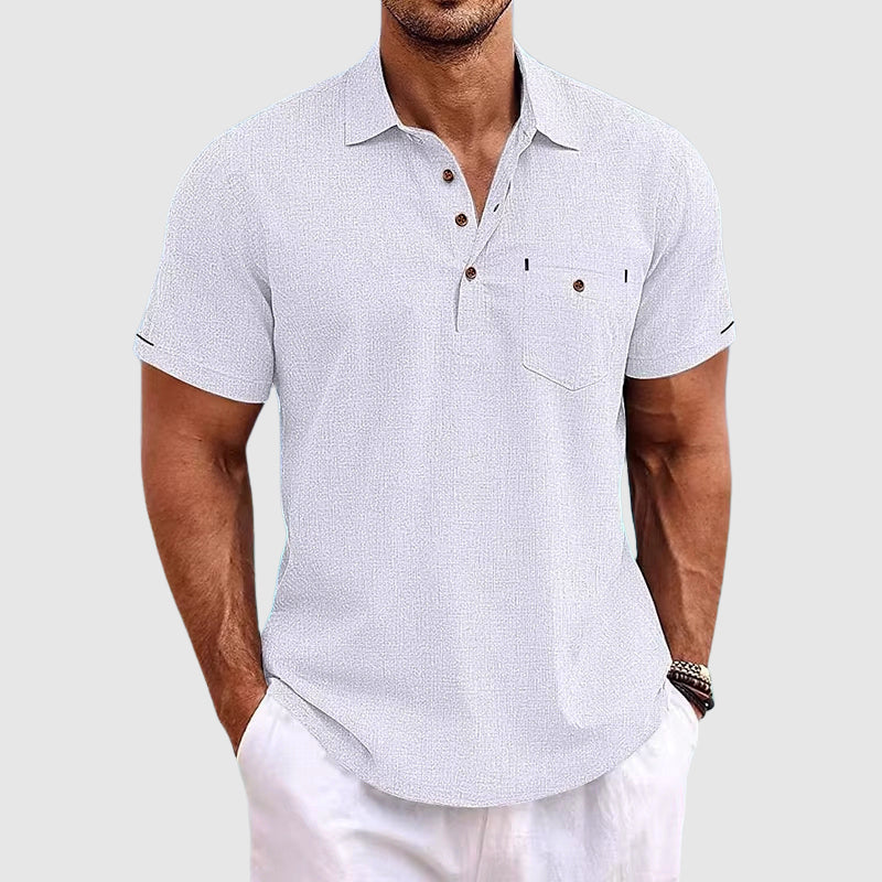 Men's Short Sleeve Linen Shirt