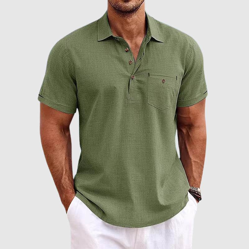 Men's Short Sleeve Linen Shirt